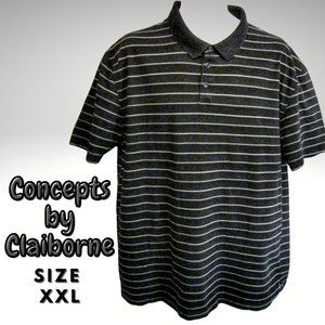 Concepts by Claiborne  Men's Black Polo Size XXL